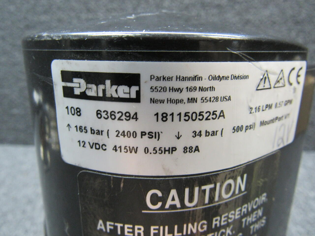 636294 Piper PA28R201 Parker / Oildyne 108 Hydraulic Pump Assembly