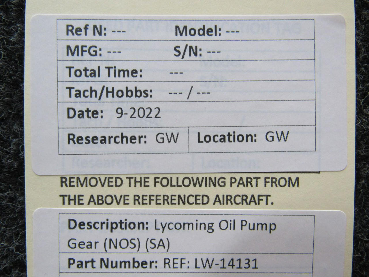 Oil Pump Gear (REFERENCE KIT LW14131) (NOS) (SA)
