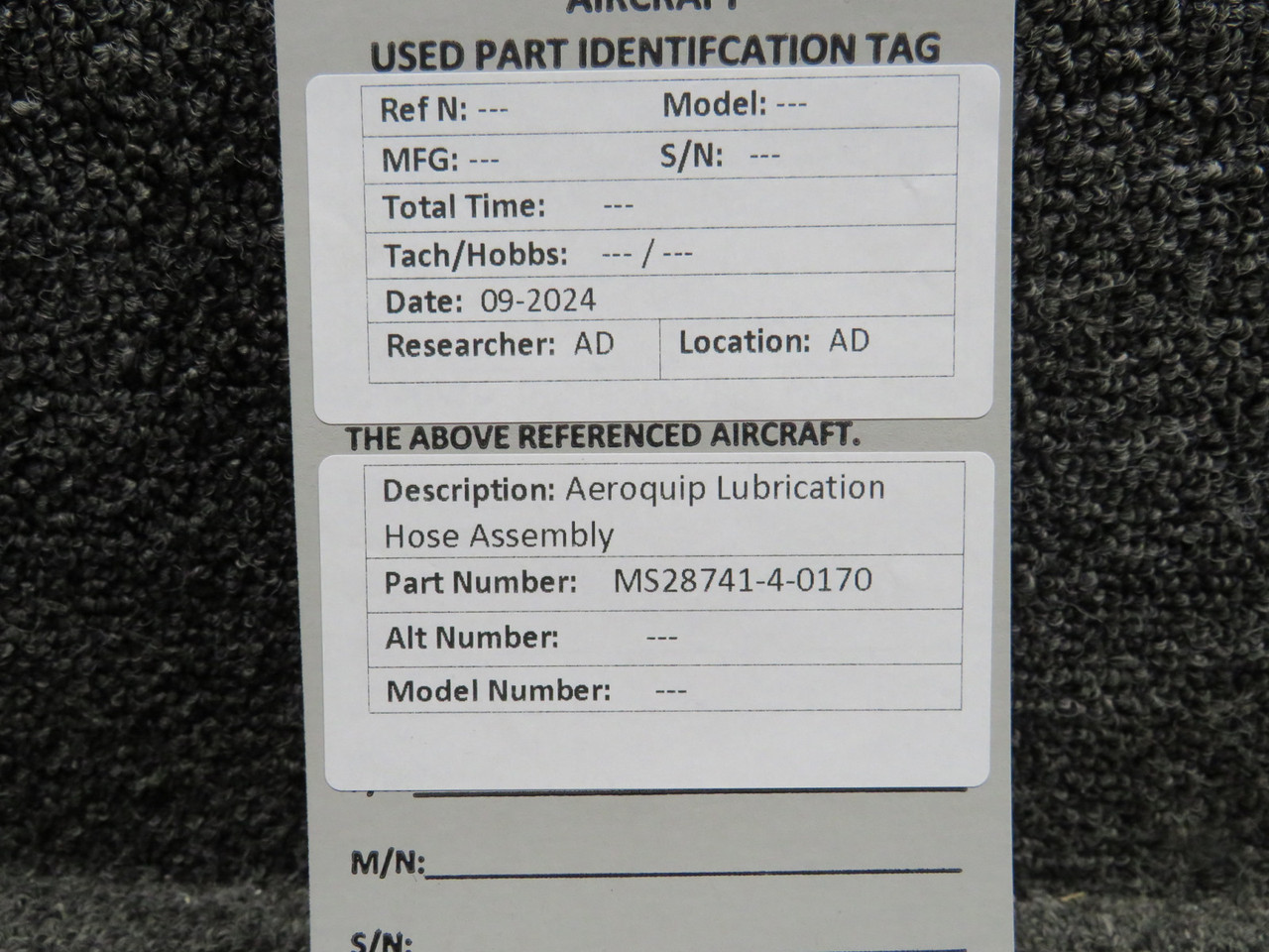 MS28741-4-0170 Aeroquip Lubrication Hose Assembly For Sale