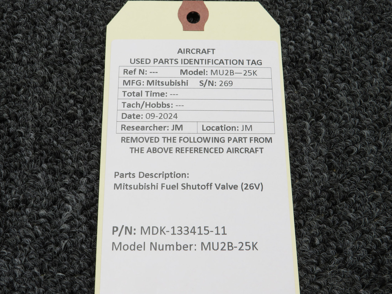 MDK-133415-11 Mitsubishi Fuel Shutoff Valve (26 Volts)