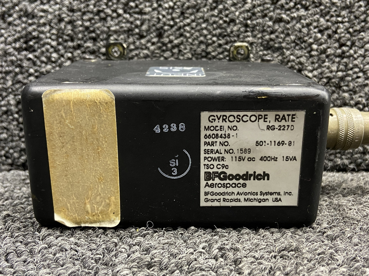501-1169-01 (Alt: 6608438-1) BF RG-227D Yaw Dampener Rate Gyro