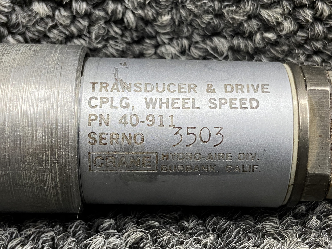 40-911 Hydro-Aire Wheel Speed Transducer & Drive Coupling For Sale