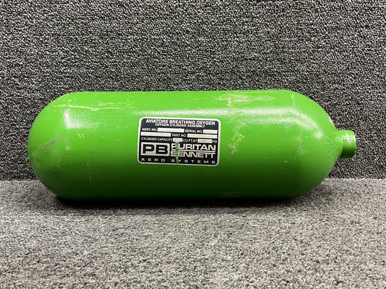 176182-01 Puritan Bennett Steel Oxygen Bottle (Serviced: 4-2019
