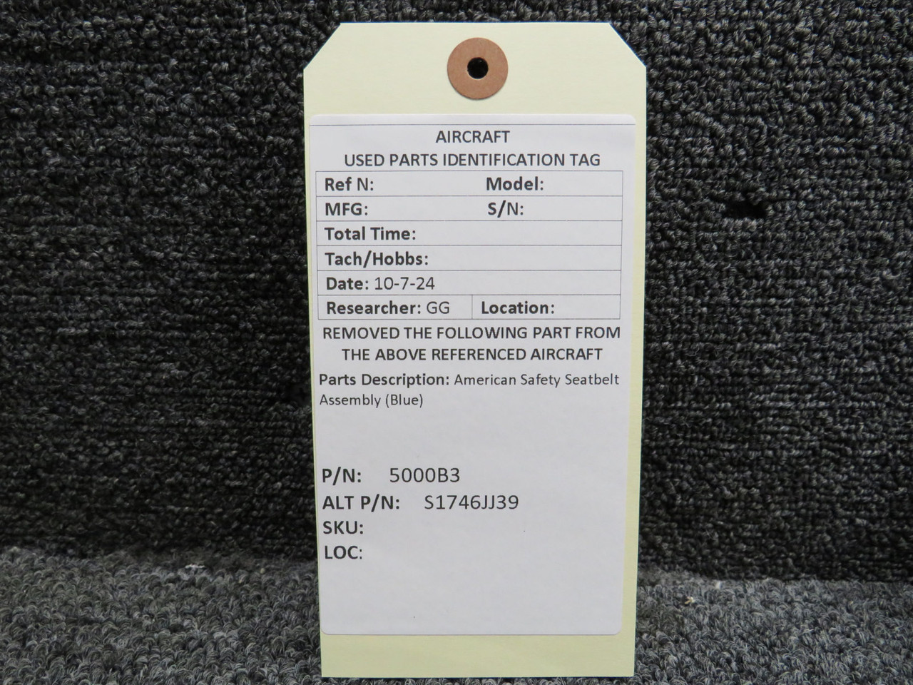 5000B3 Alternative Part Number S1746JJ39 American Safety Seatbelt