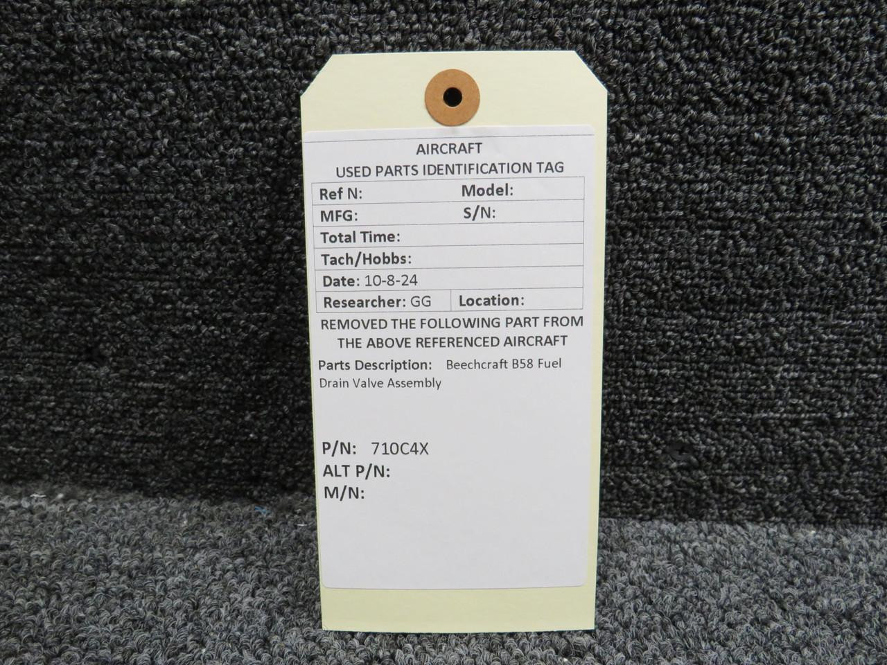 710C4X Beechcraft B58 Fuel Drain Valve Assembly For Sale