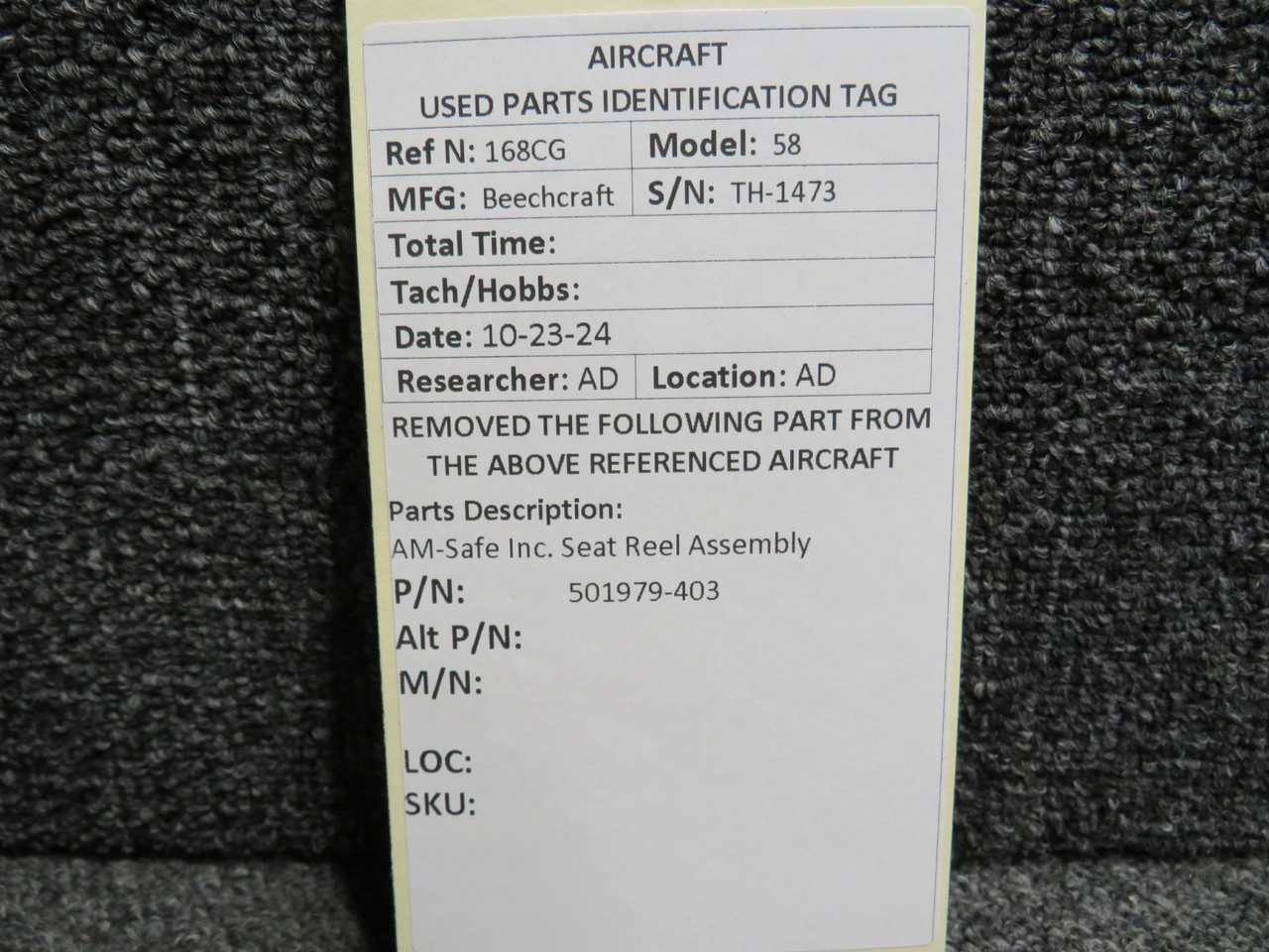 501979-403 AM-Safe Inc. Seat Reel Assembly For Sale