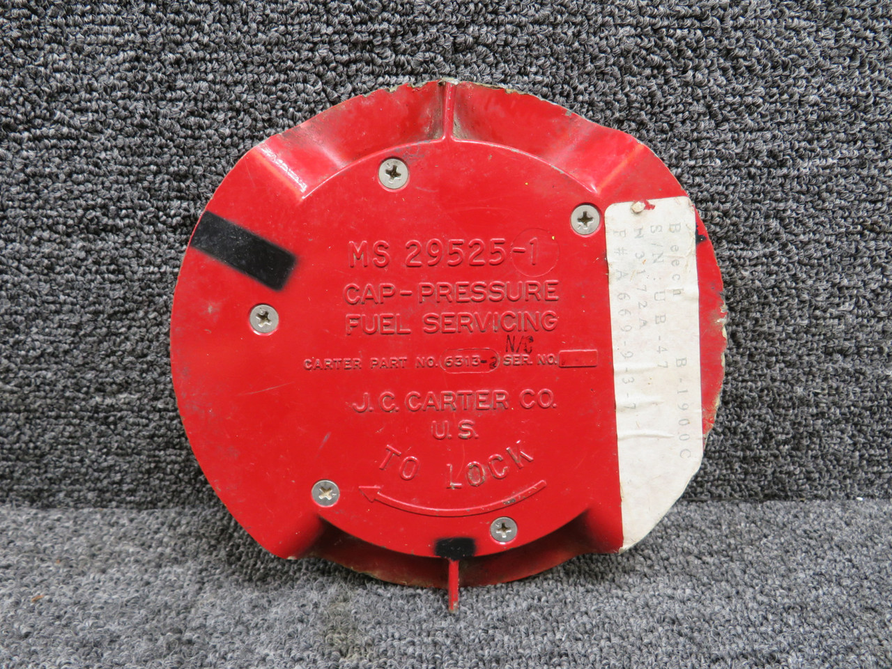 キャップ#405 MS29525-1 JC Carter Fuel Servicing Pressure Cap Chipped Assembly