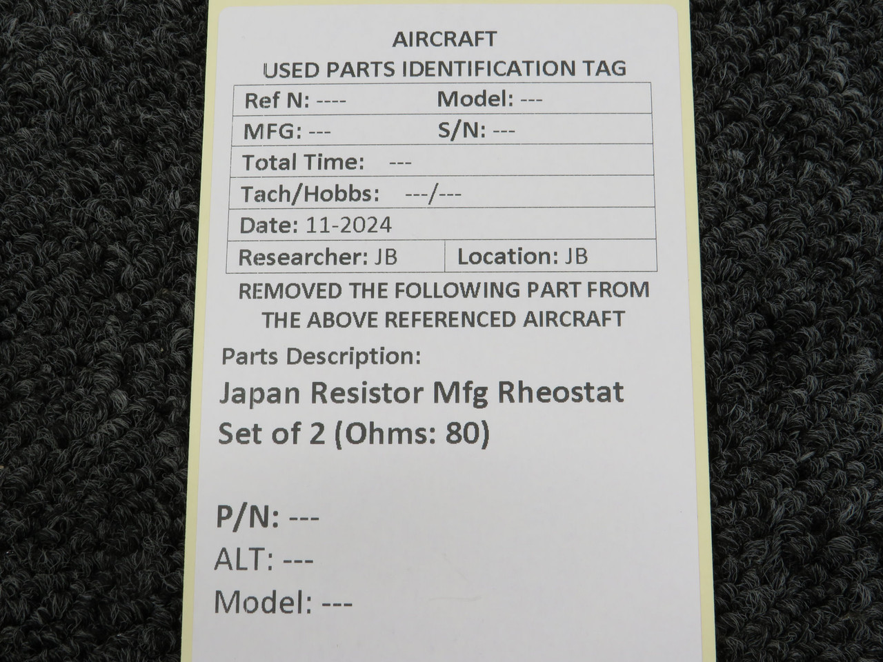 RT-90418 ページ Japan Resistor Mfg Rheostat Set of 2 (Ohms: 80) For Sale