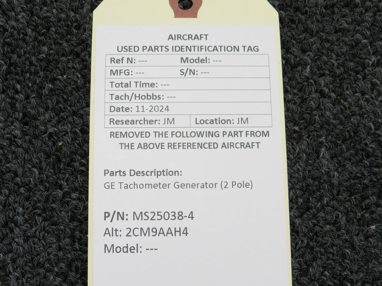 MS25038-4 (Alt: 2CM9AAH4) GE Tachometer Generator (2 Pole) For Sale