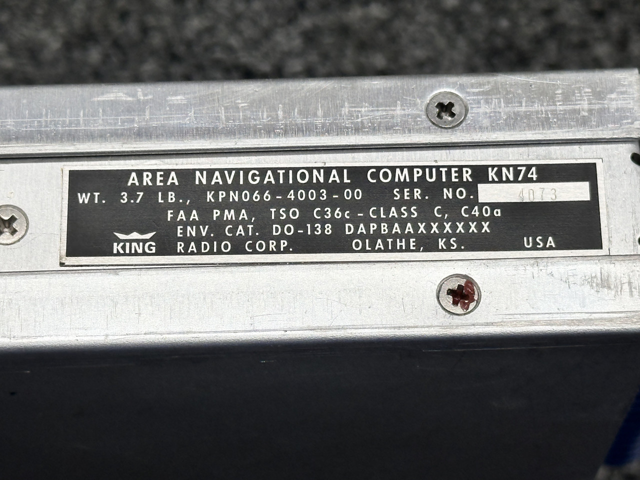 KPN066-4003-00 King Radio KN-74 Area Navigation Computer with Tray