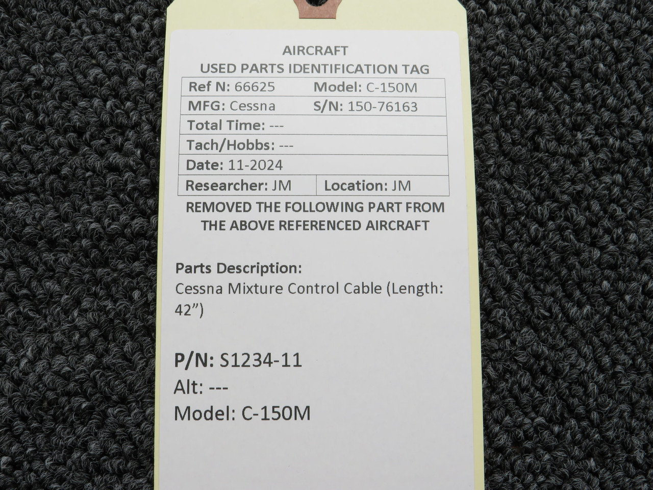 S1234-11 Cessna C-150M Mixture Control Cable 42