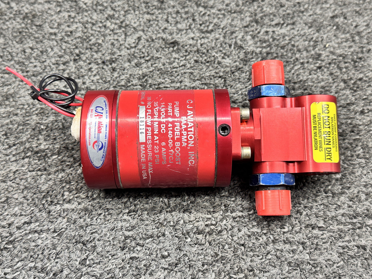 JUJU オードパルファン 4140-00-17CJ CJ-Aviation Fuel Boost Pump Assembly (14 Volts, 6 Amps)