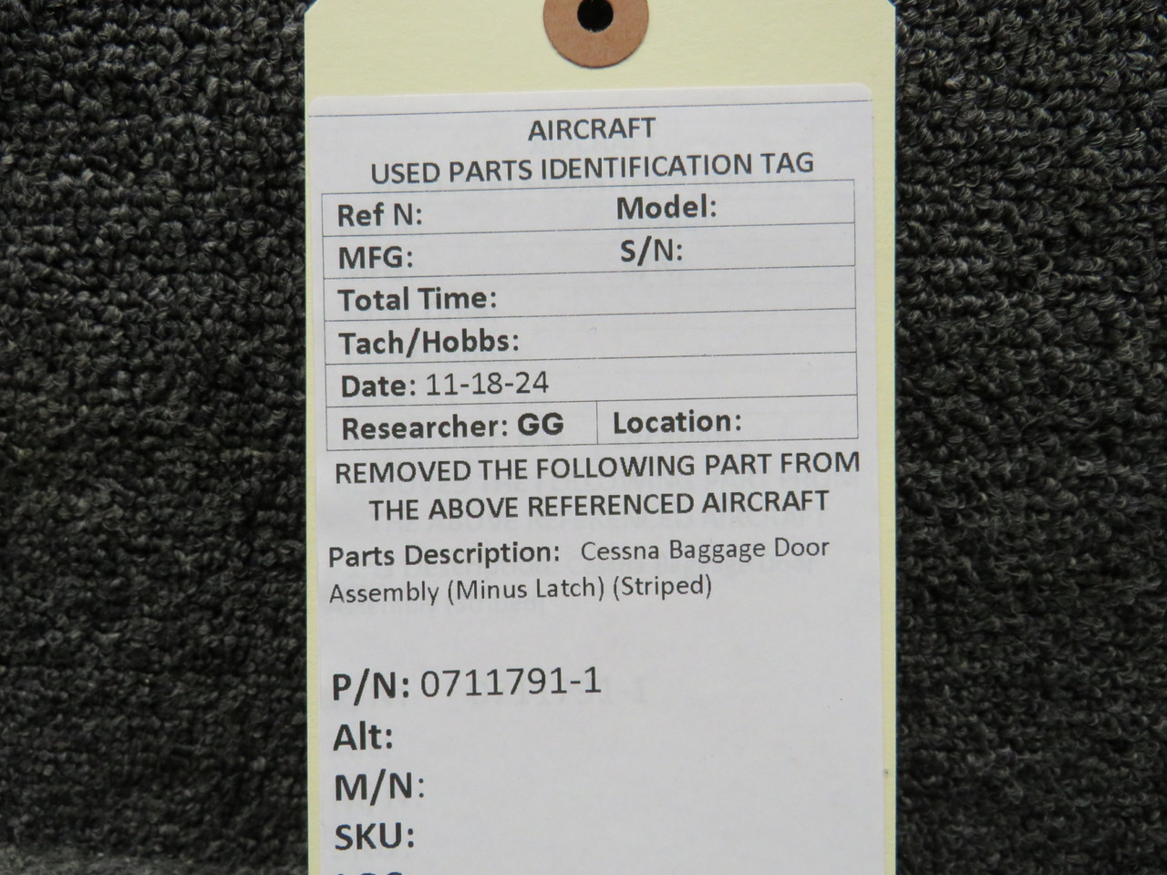 0711791-1 Cessna Baggage Door Assembly (Minus Latch) (Striped) For