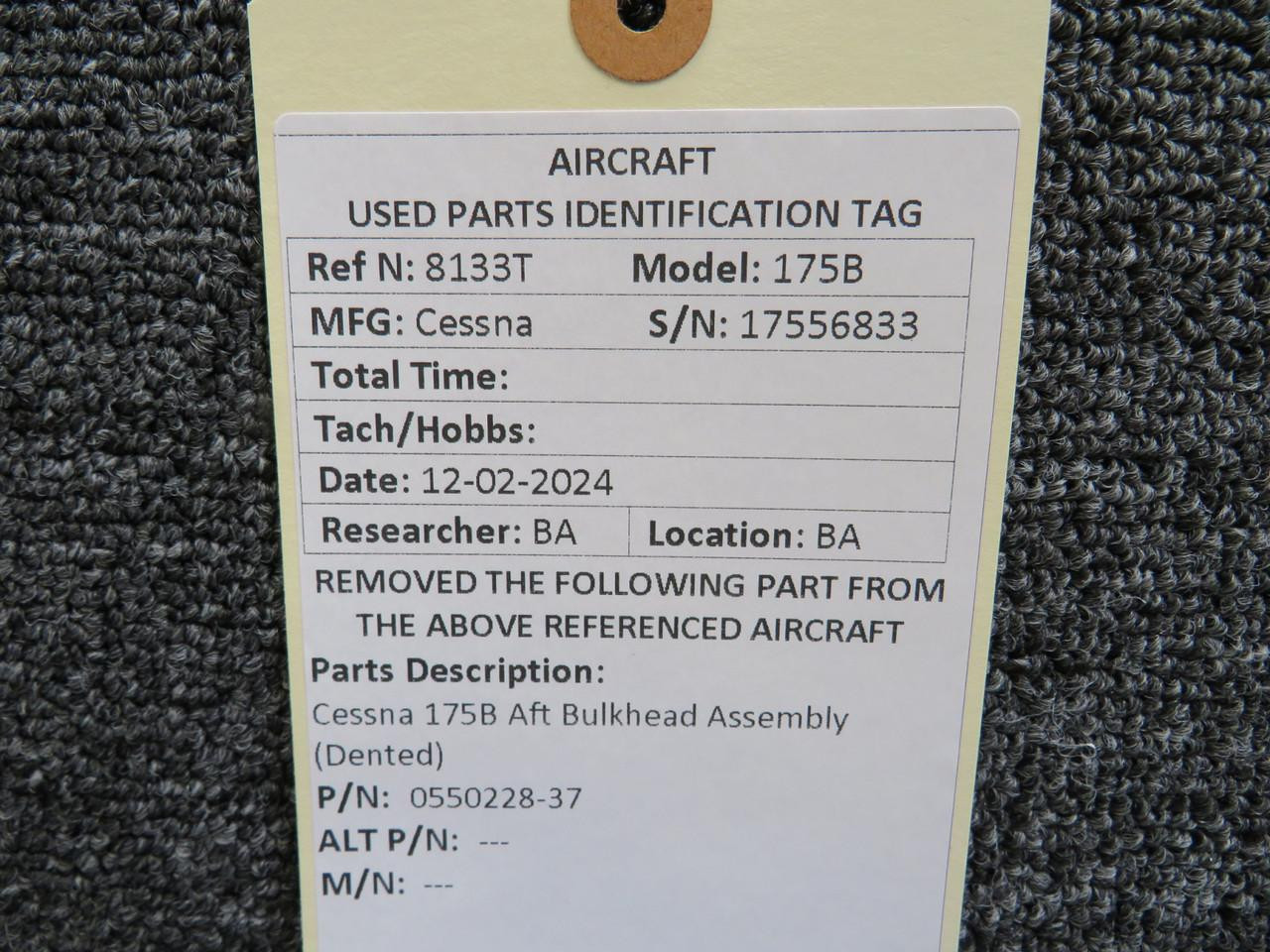 0550228-37 Cessna 175B Aft Bulkhead, Dented
