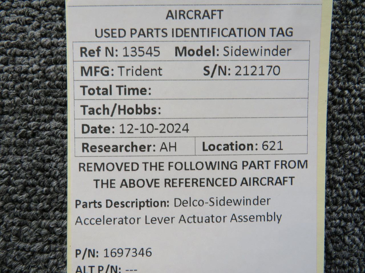 1697346 Delco-Sidewinder Accelerator Lever Actuator Assembly For Sale