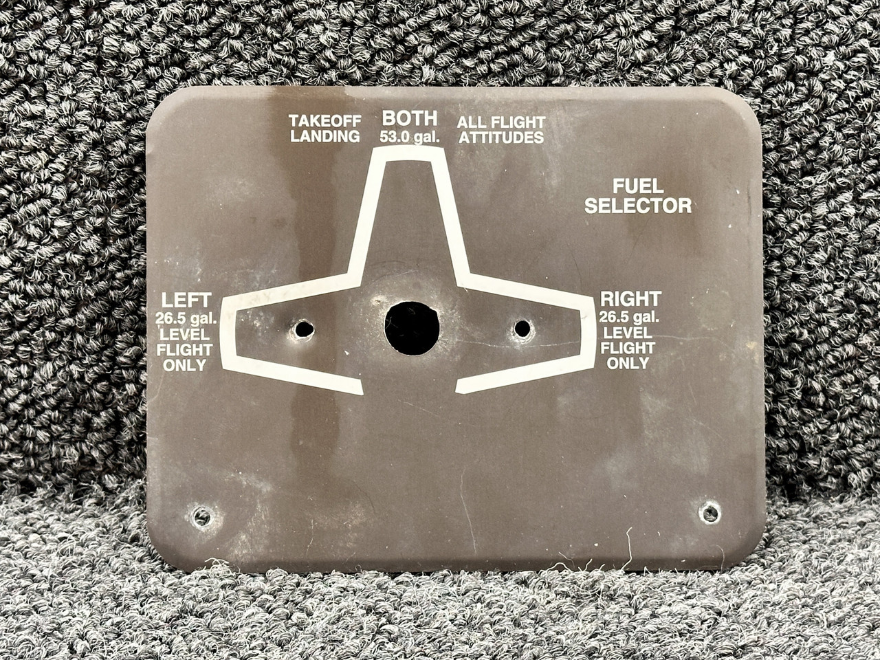 0505095-11 Cessna 172S Fuel Selector Placard For Sale