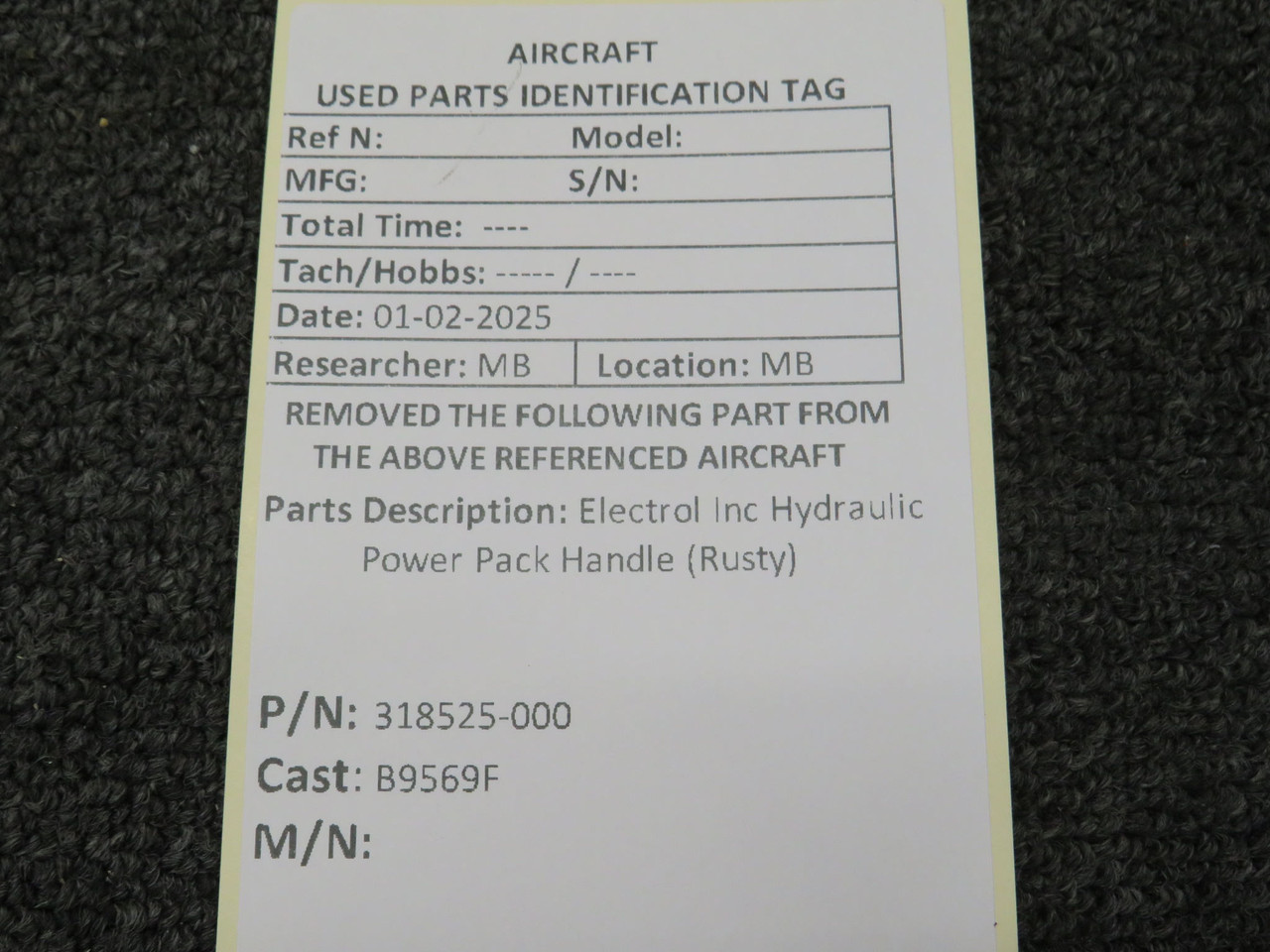 318525-000 (Casting: B9569F) Electrol Inc Hydraulic Power Pack