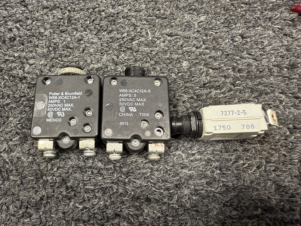7277-2-5, W58-XC4C12A-1 Piper PA28-161 Circuit Breaker (Set of 7