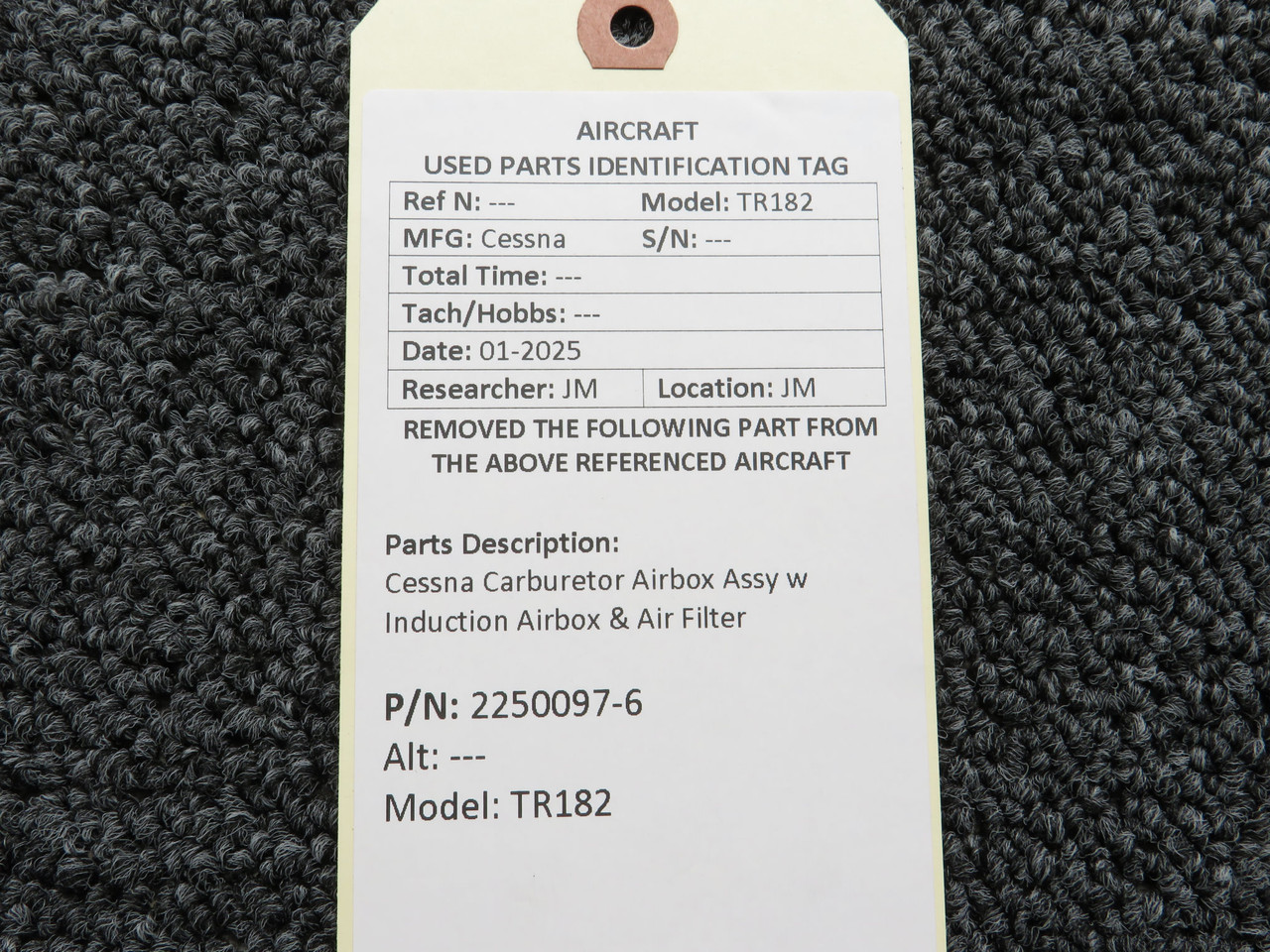 2250097-6 Cessna TR182 Carburetor Airbox Assy with Induction