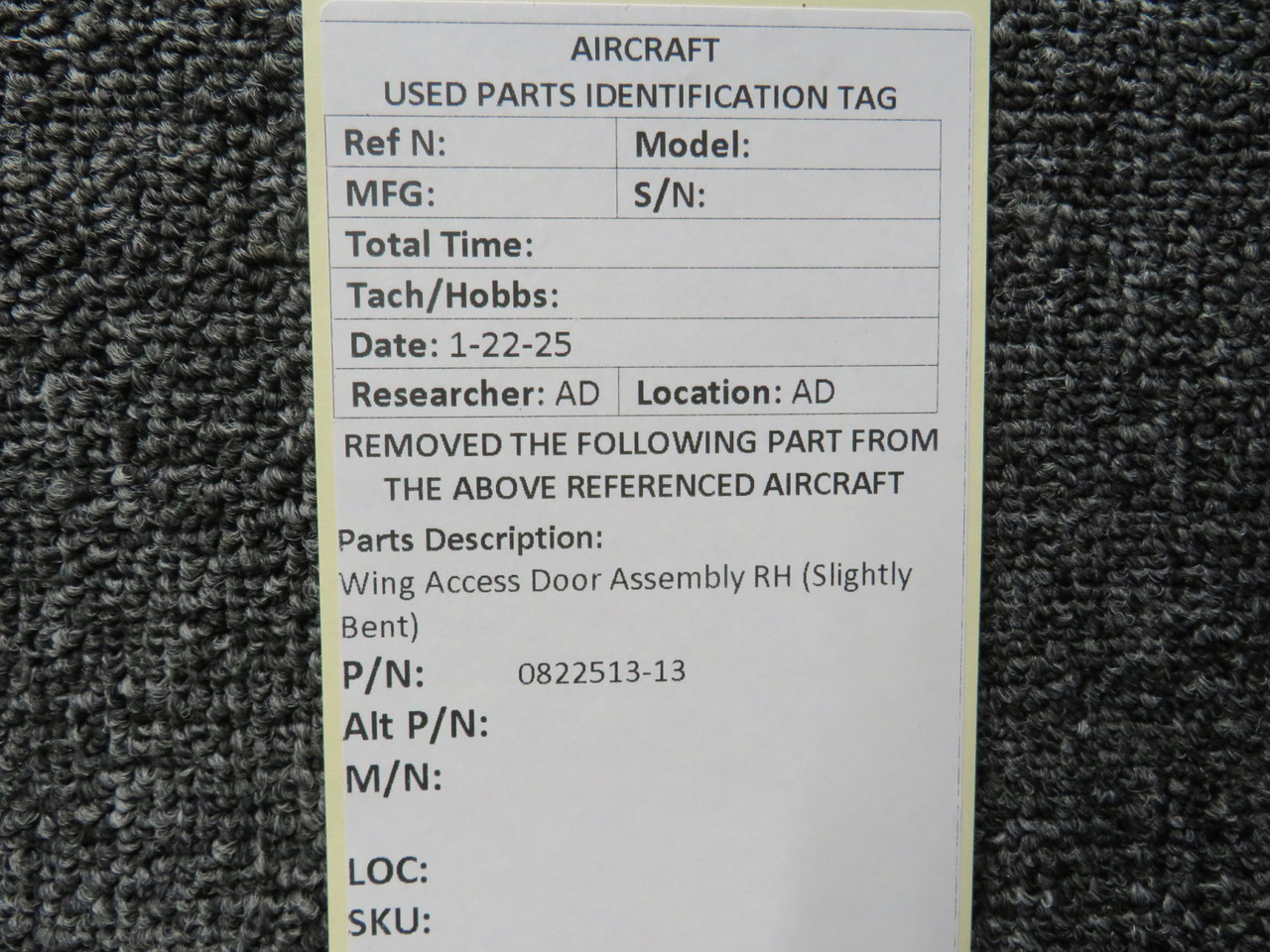 0822513-13 Wing Access Door Right Hand, Slightly Bent