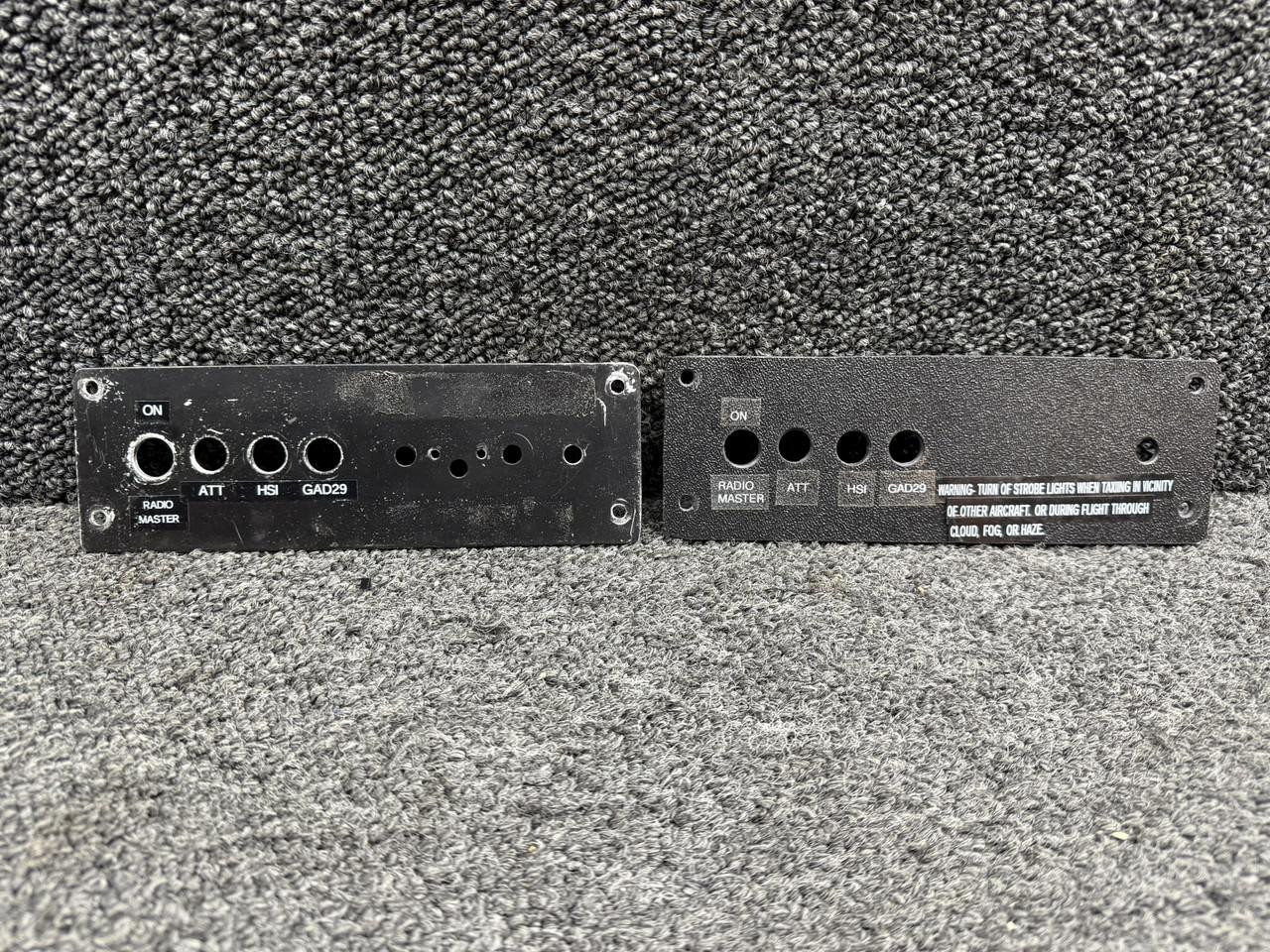 Switchbacking Panel Piper PA28R-200 Switch Panel Cover with Backing Plate (No PN)