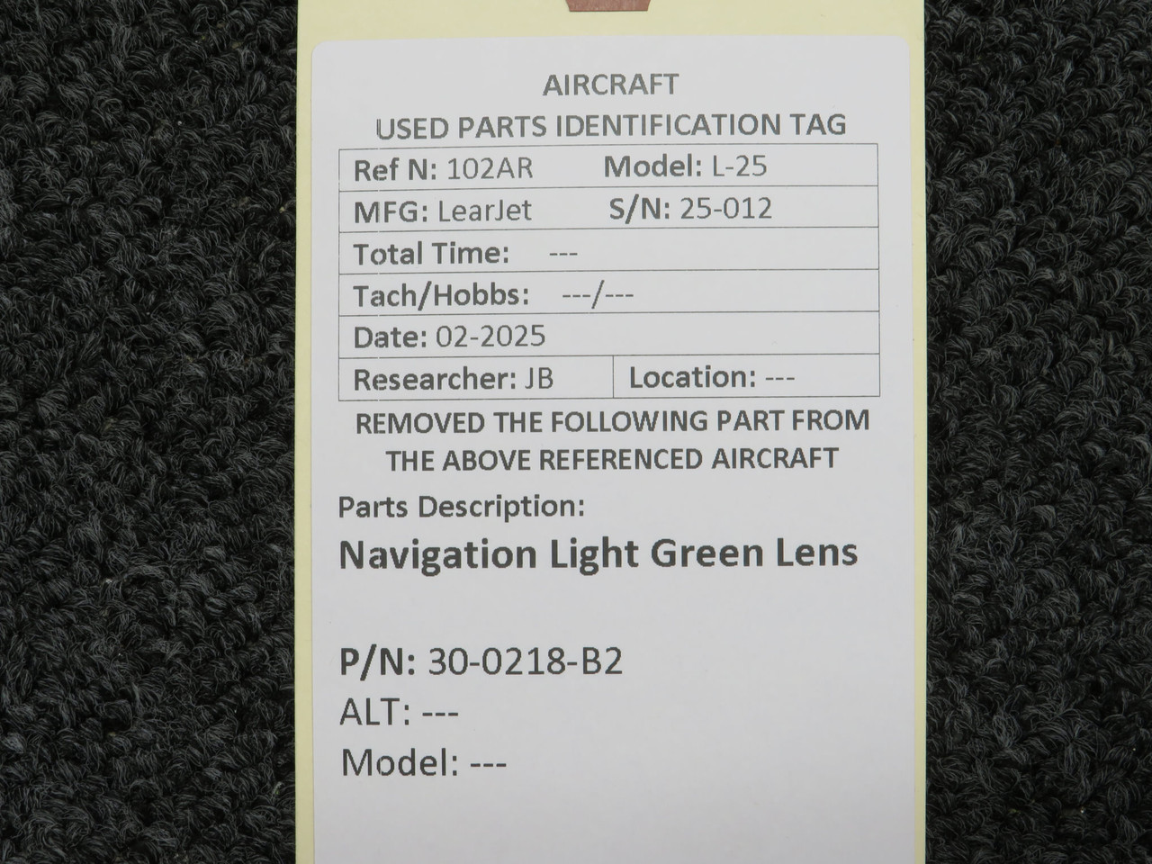 30-0218-B2 Navigational Light Green Lens For Sale