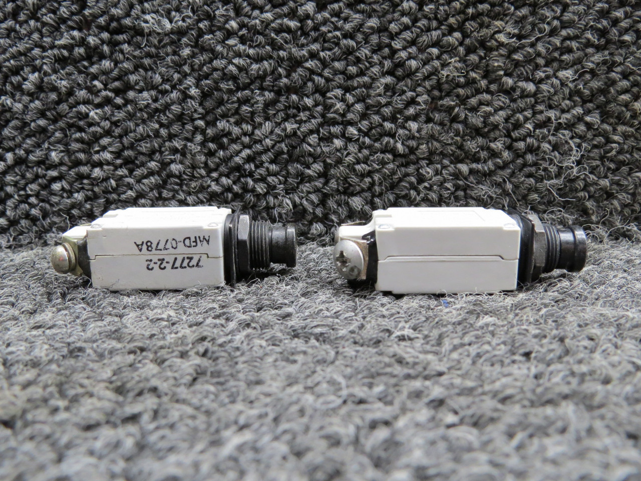 7277-2-2, 7277-2-5 Klixon Push Circuit Breaker Set of 2 (Amps: 2