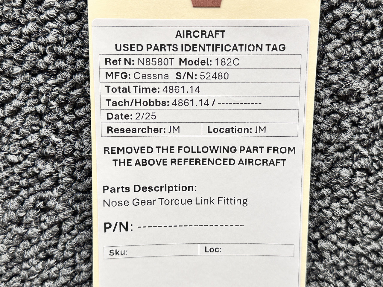 Cessna 182 Nose Gear Torque Link Fitting Unit