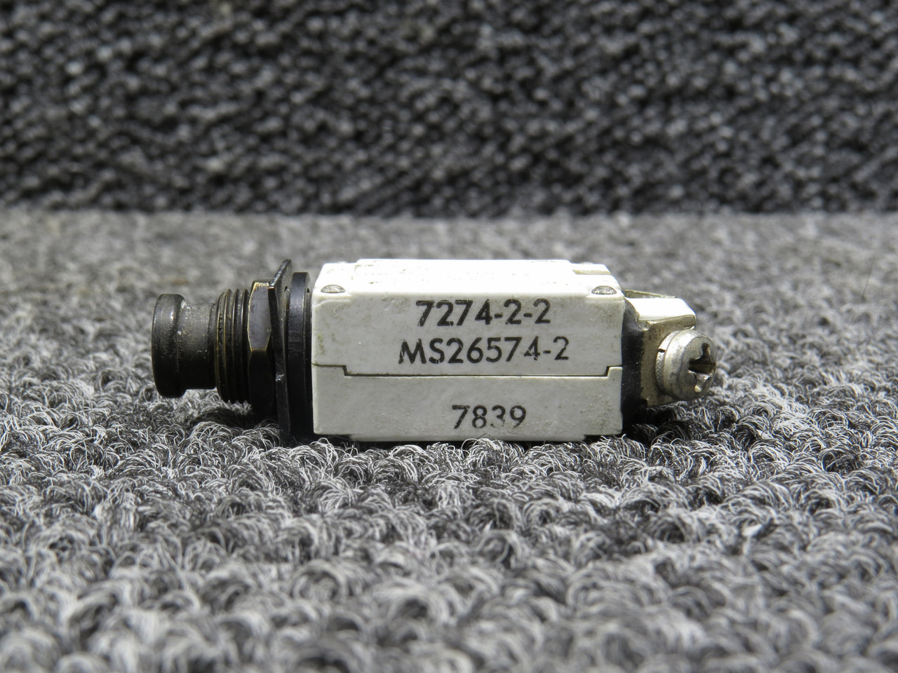 7274-2-2 (Alt: MS26574-2) Klixon Push Circuit Breaker (2Amps)