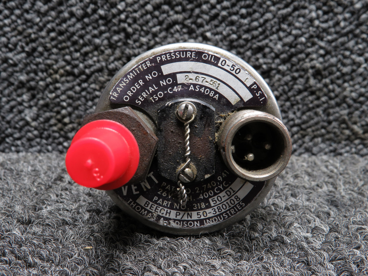 318-50D1 (Alt: 50-380108) Beechcraft KA-A90 Thomas Edison Pressure Transmitter