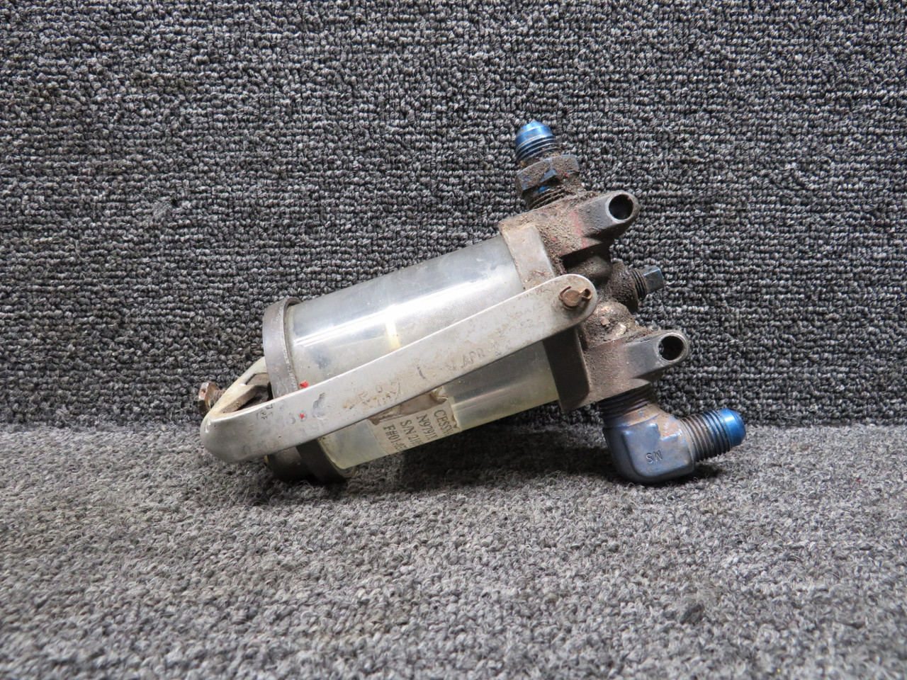 G199-115 Garwin Fuel Strainer Assembly (Bent, Chipped Edges of Glass)