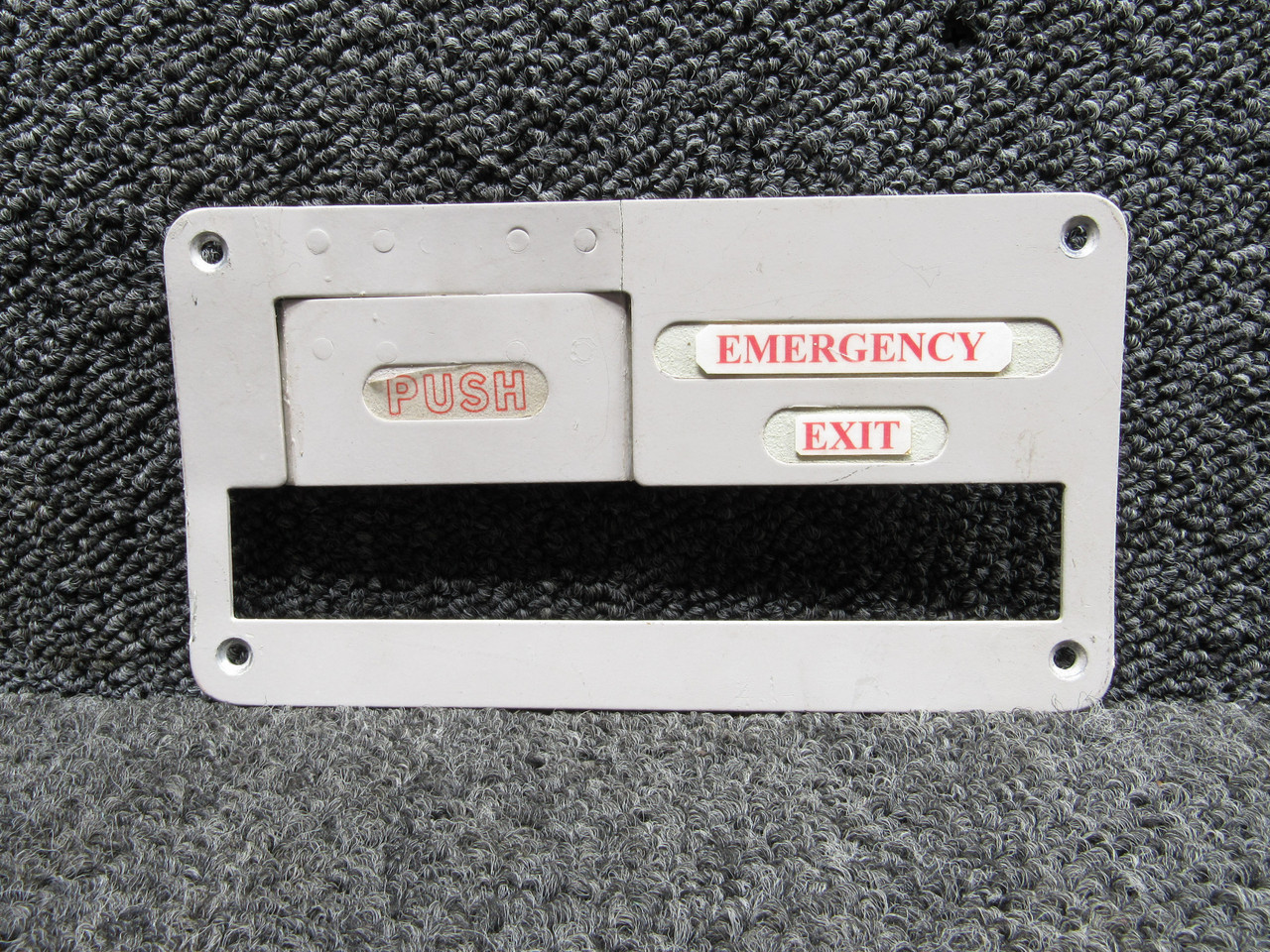 035A-92491-701 Exit Door Panel Placard Assembly (Damaged) For Sale