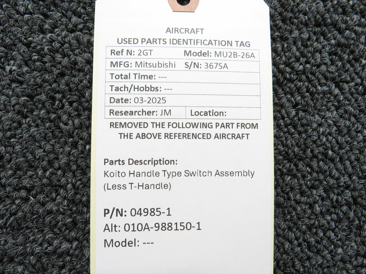 04985-1 Alternative Part Number 010A-988150-1 Koito Handle Type