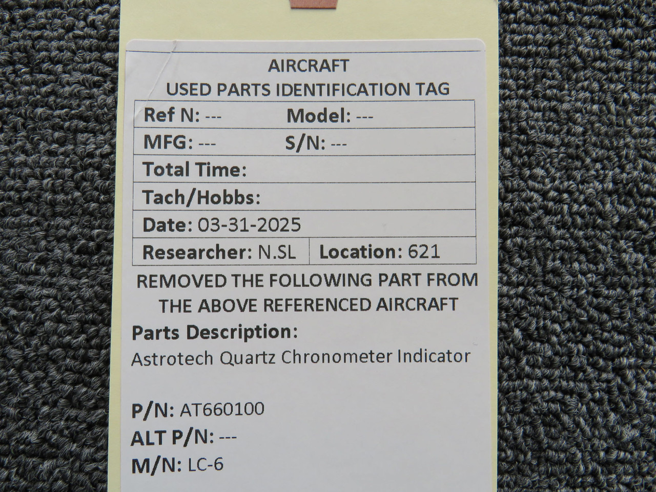 AT660100 Astrotech LC-6 Quartz Chronometer Indicator For Sale