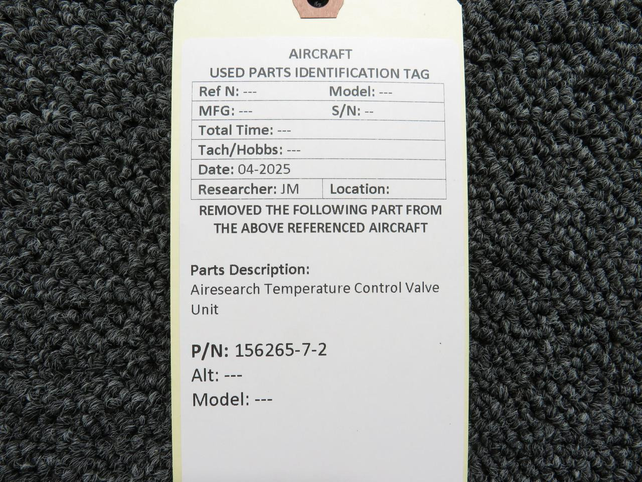 156265-7-2 Airesearch Temperature Control Valve Unit For Sale