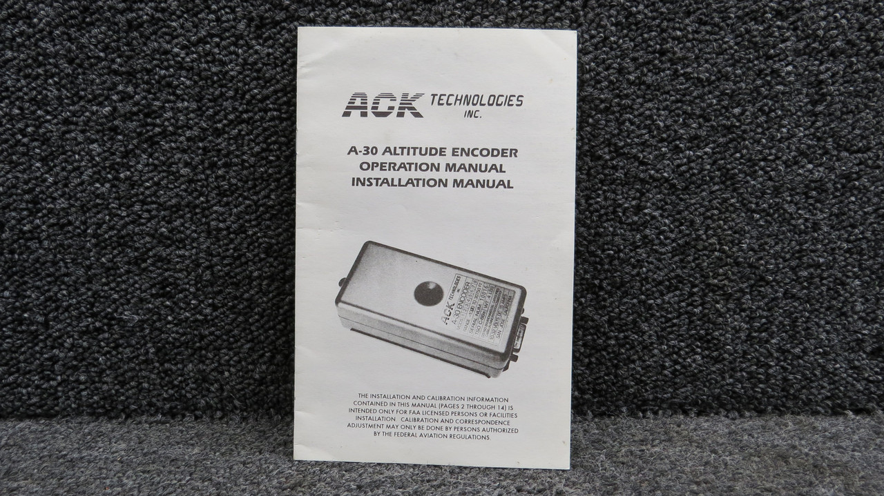 A-30 ACK Technologies Altitude Encoder Operation and Install