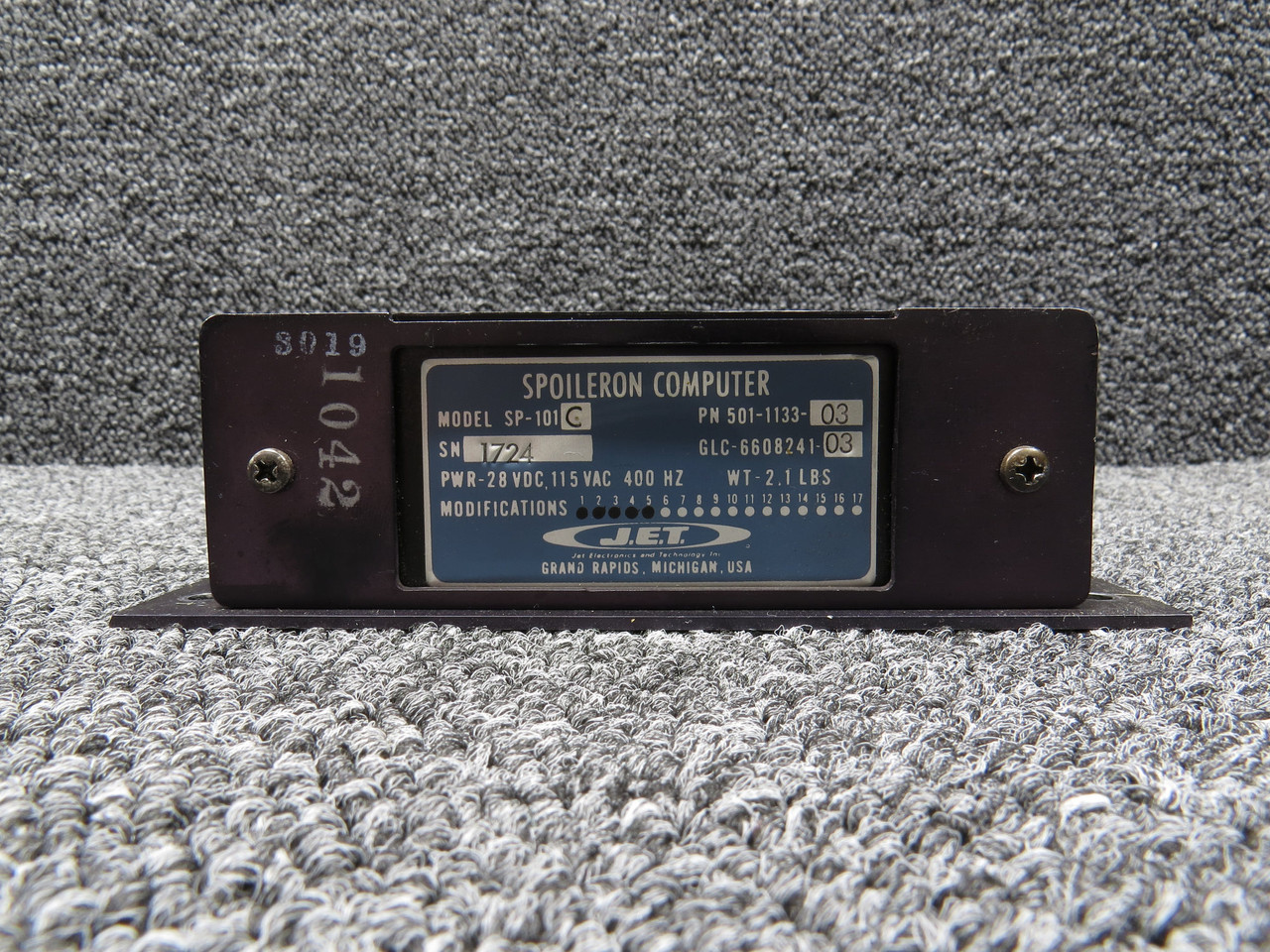 501-1133-03 Lear L-35A J.E.T. SP-101C Spoileron Computer (28VDC