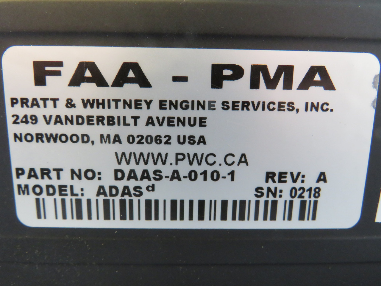 DAAS-A-010-1 Pratt and Whitney ADASD Processor with Mount For Sale
