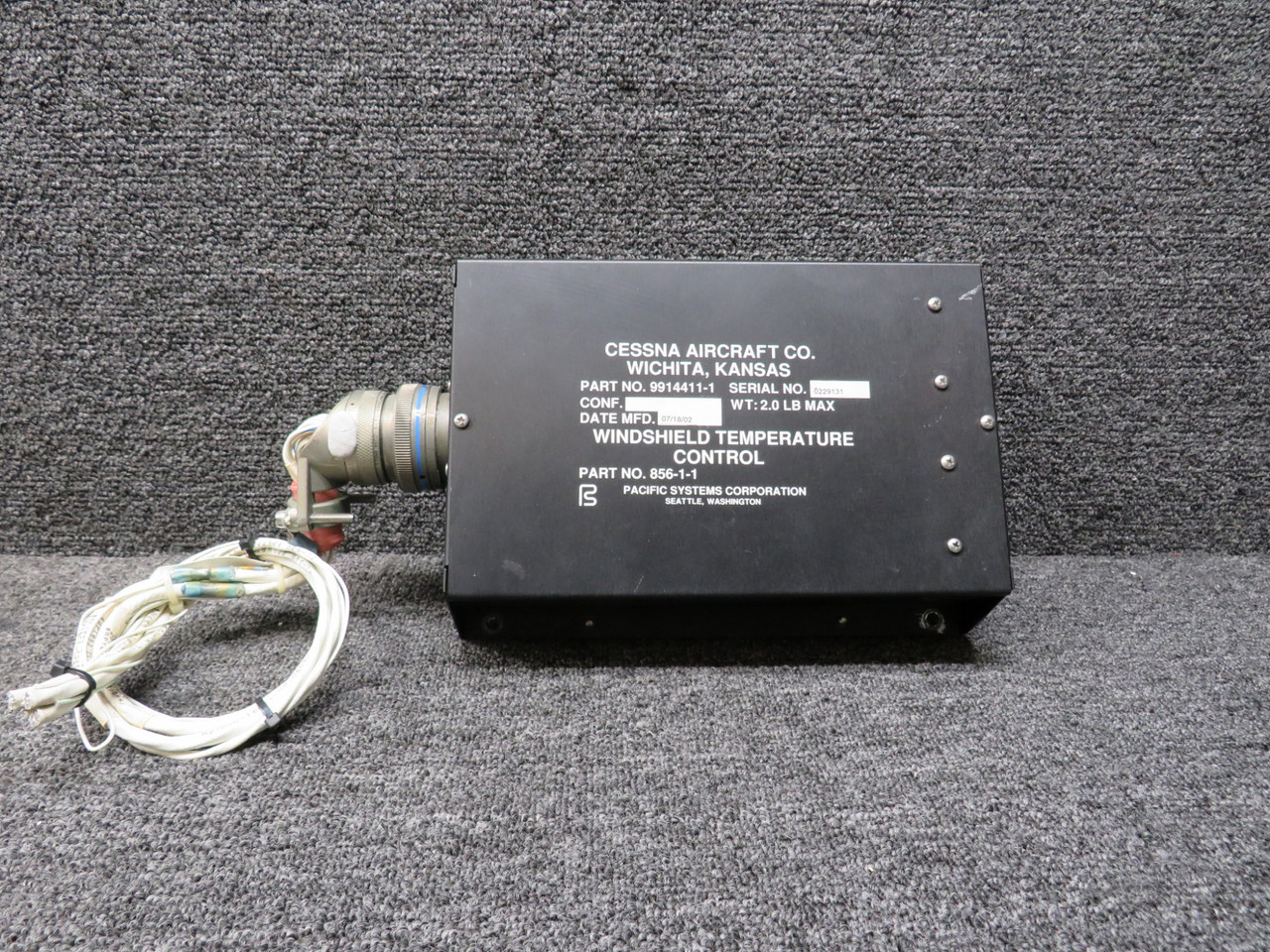 856-1-1 (Alt: 9914411-1) Pacific Systems Windshield Temperature