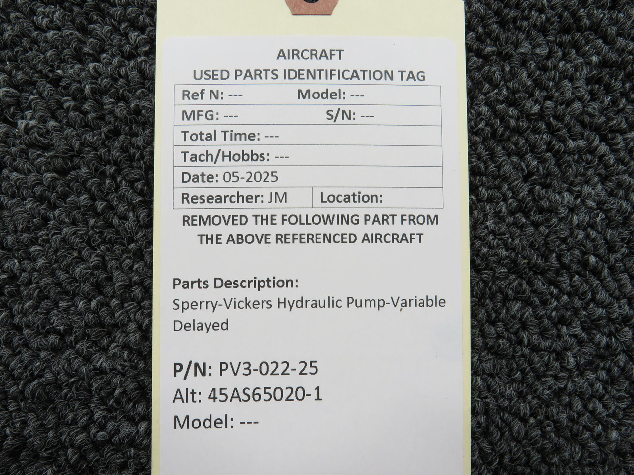 PV3-022-25 Alternative Part Number 45AS65020-1 rry-Vickers
