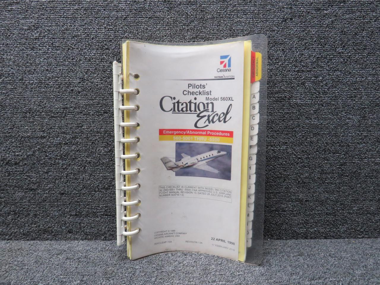 56XCLEAP-13A Textron 2016 Emergency/Abnormal Procedures Pilots Checklist