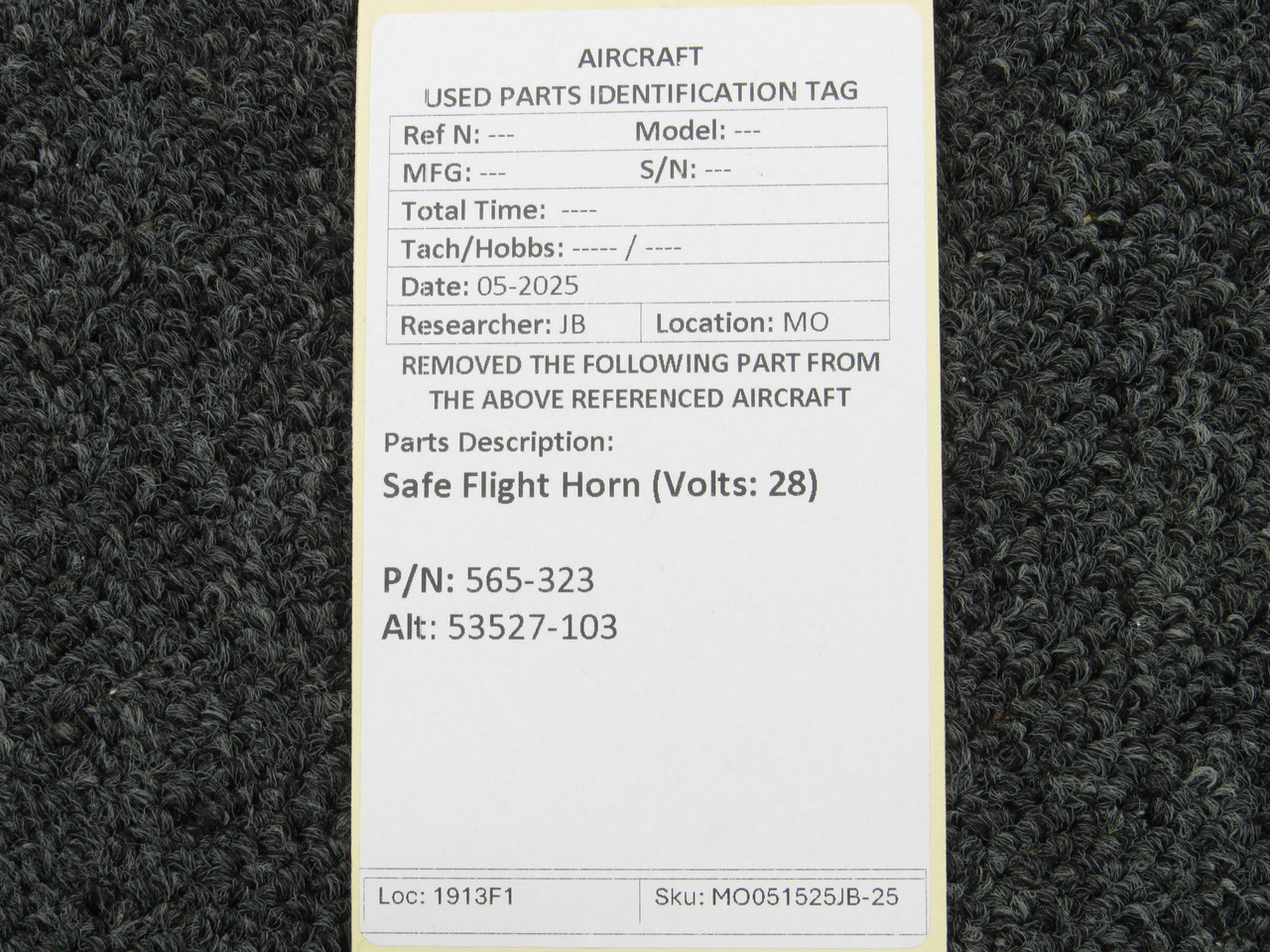 565-323 (Alt: 53527-103) Safe Flight Horn (Volts: 28) For Sale