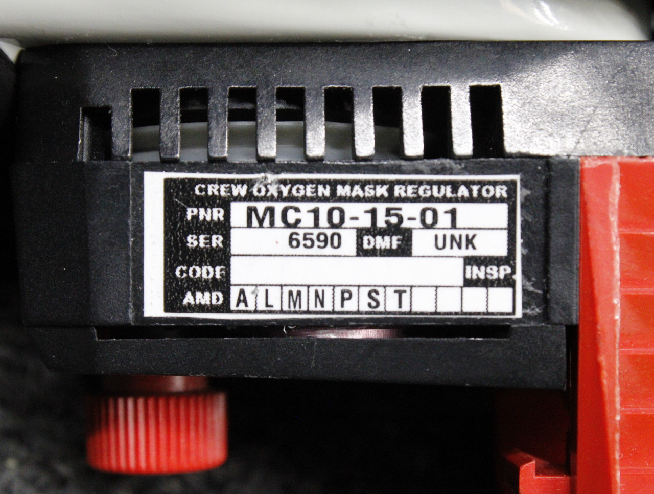 MC10-15-01 Eros Oxygen Mask and Regulator Overhauled with 8130-3