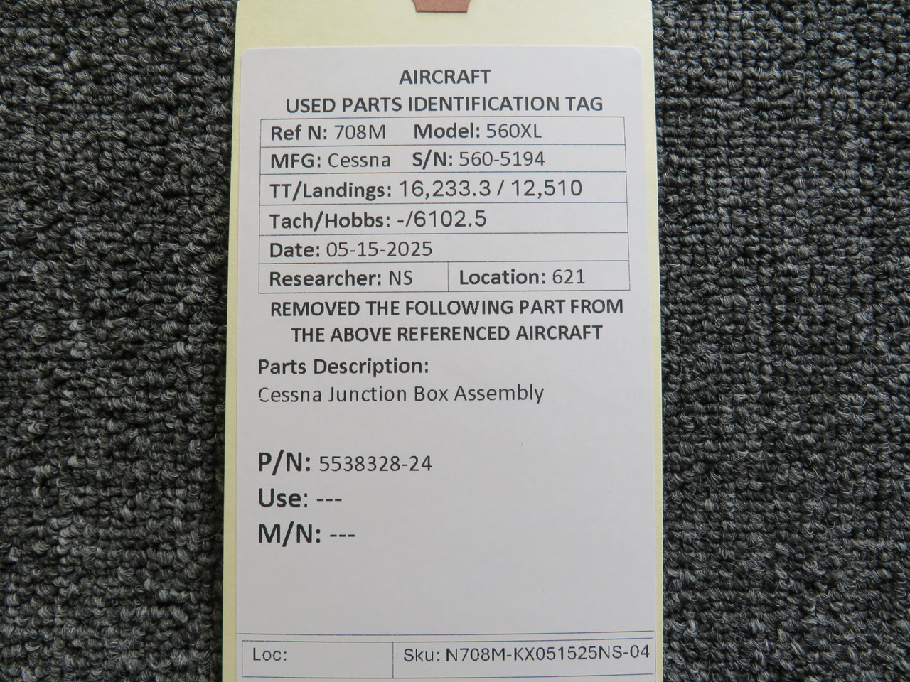 5538328-24 Cessna Junction Box Assembly For Sale