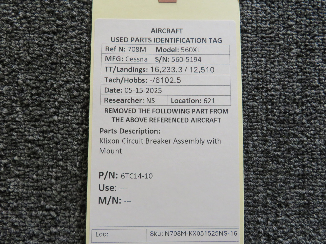 m.e.kページ 6TC14-10 Klixon Circuit Breaker Assembly with Mount For Sale