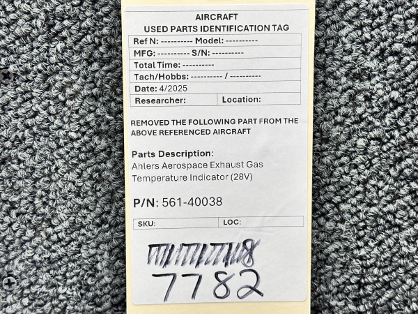 561-40038 Ahlers Aerospace Exhaust Gas Temperature Indicator (28