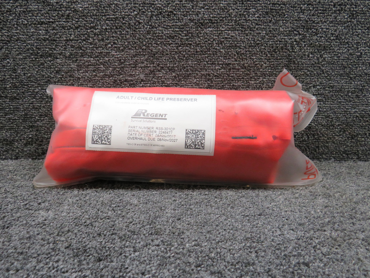 RSS-301CP (Alt: P01074-207) Regent Adult-Child Life Preserver