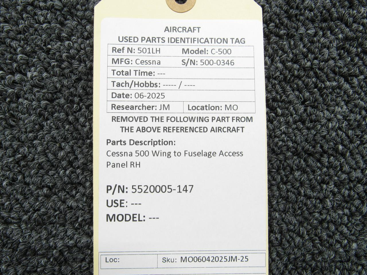 5520005-147 Cessna 500 Wing to Fuselage Access Panel RH For Sale