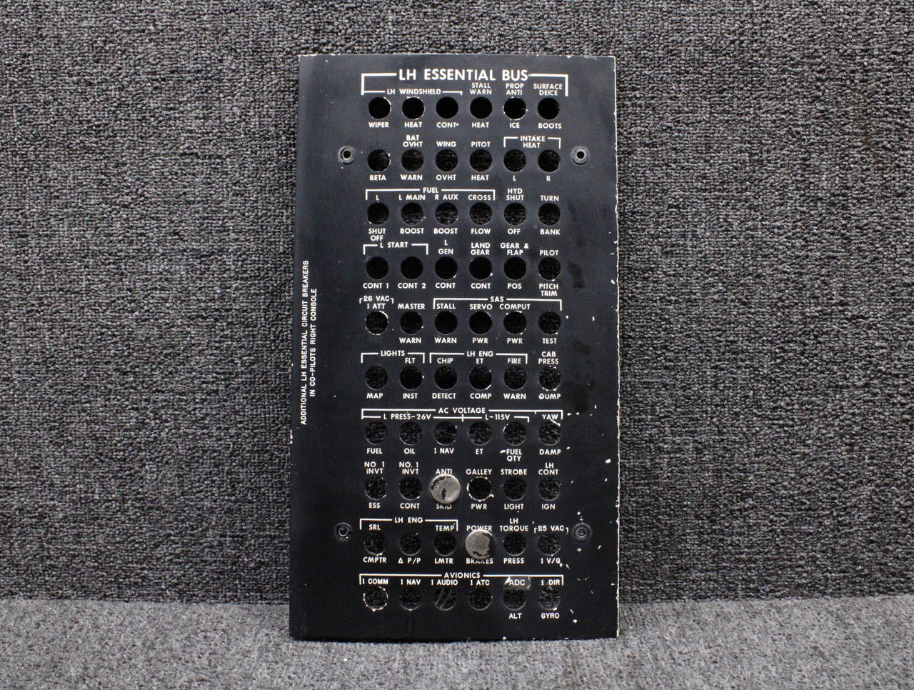27-19032-27 Swearingen SA-226T CPC Electroluminescent Circuit Breaker Cover