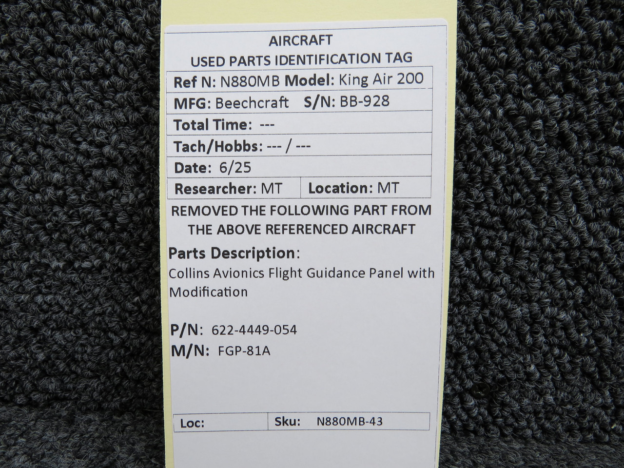 622-4449-054 Collins Avionics FGP-81A Flight Guidance Panel with